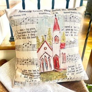 Amazing Grace pillow cover. NWOT 16" pillow covering. Excellent condition.